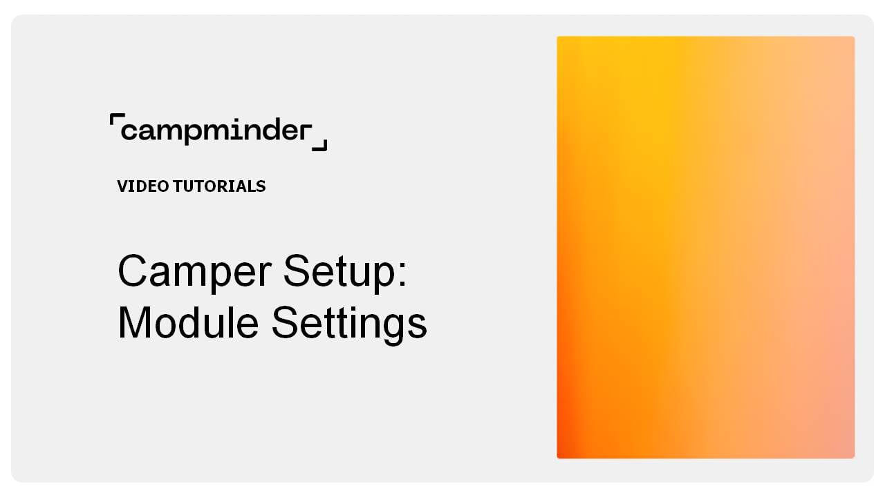 Camper Setup: Module Settings on Vimeo