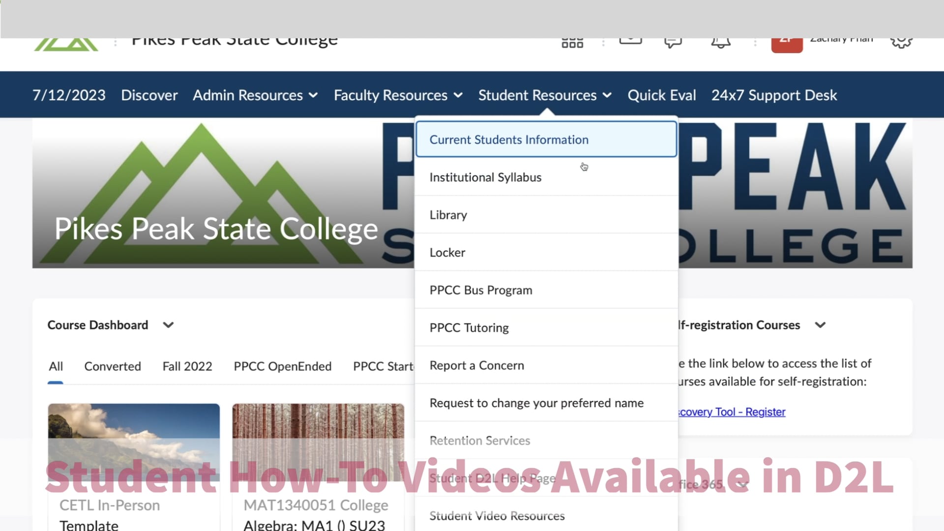 D2L Student Video Resources Overview for Faculty and Staff | Pikes Peak ...
