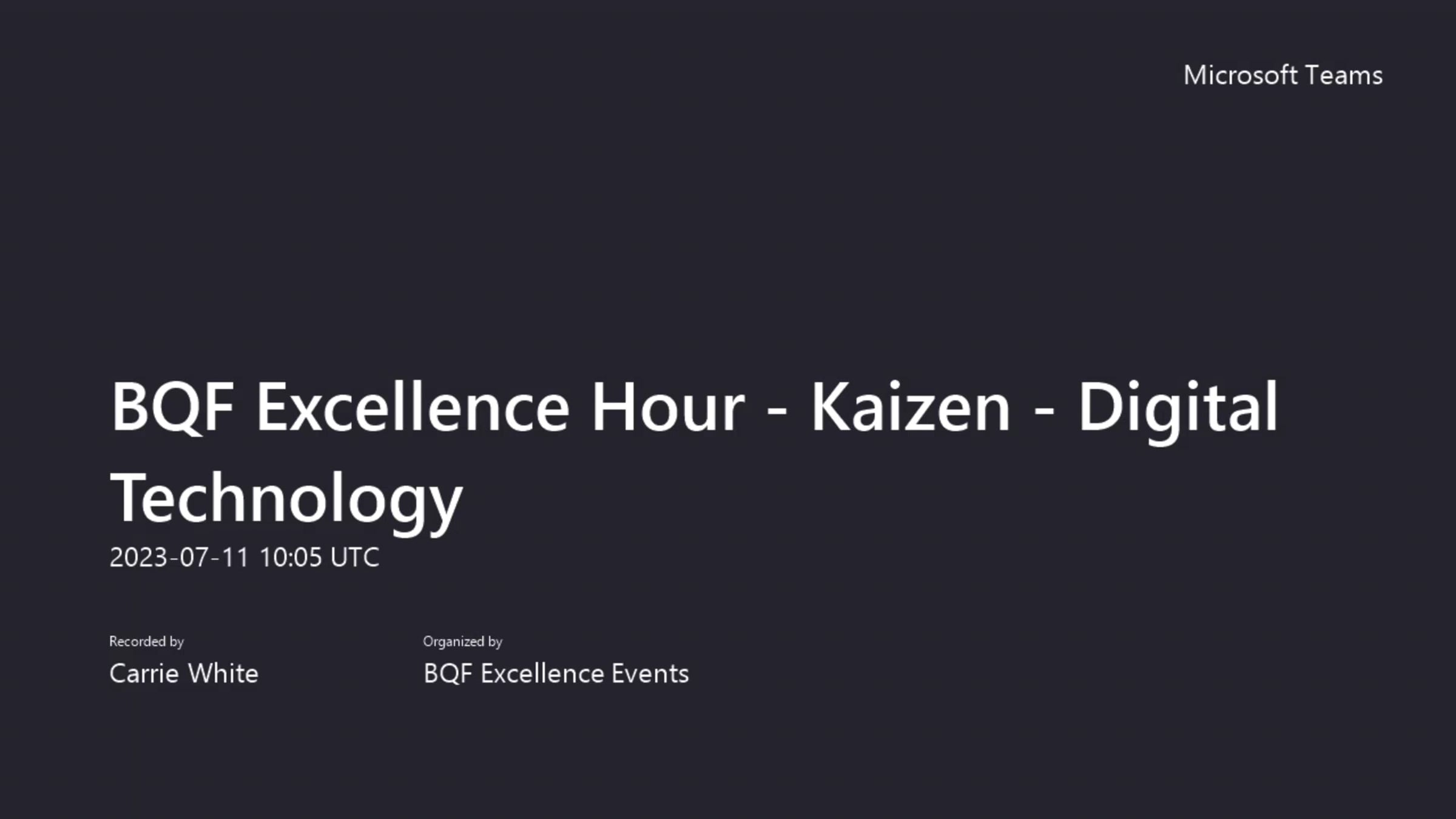 BQF Excellence Hour - Kaizen - Digital Technology | Videos & Movies on ...