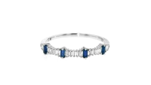 14 ct. t.w. Diamond and .10 ct. t.w. Sapphire Stackable Ring in 14kt White Gold