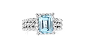 3.00 Carat Sky Blue Topaz Ring with White Topaz Accents in Sterling Silver