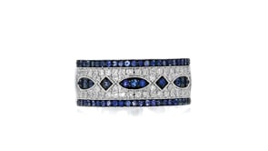 50 ct. t.w. Sapphire and .25 ct. t.w. Diamond Ring in 14kt White Gold