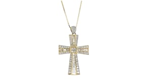 80 ct. t.w. Diamond Cross Pendant Necklace in 14kt Yellow Gold