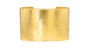 Italian 18kt Gold Over Sterling Brushed and Polished Wide Cuff Bracelet