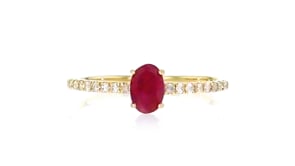 70 Carat Ruby and .15 ct. t.w. Diamond Ring in 14kt Yellow Gold