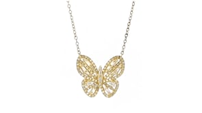 50 ct. t.w. Diamond Butterfly Necklace in 14kt Yellow Gold