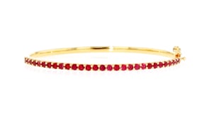 1.90 ct. t.w. Ruby Bangle Bracelet in 18kt Gold Over Sterling
