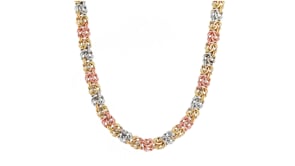 14kt Tri-Colored Gold Byzantine Necklace
