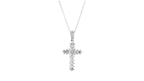 25 ct. t.w. Diamond Cross Pendant Necklace in 14kt White Gold