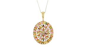 8.75 ct. t.w. Multicolored Tourmaline Pendant Necklace in 18kt Gold Over Sterling