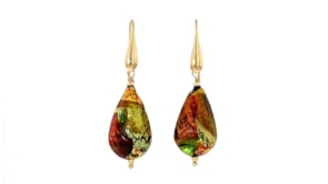 Italian Multicolored Murano Glass Drop Earrings in 18kt Gold Over Sterling