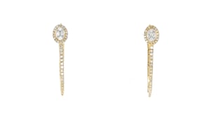 50 ct. t.w. Diamond Cluster Elongated Hoop Earrings in 18kt Gold Over Sterling