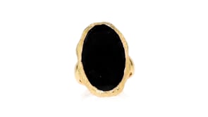 Black Onyx Ring in 18kt Gold Over Sterling