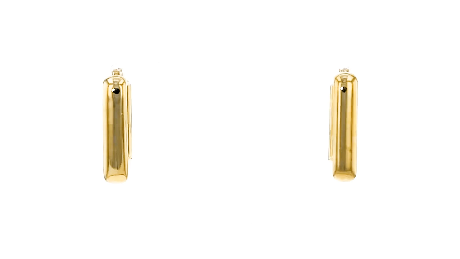14kt Yellow Gold Small Square Hoop Earrings. 5/8