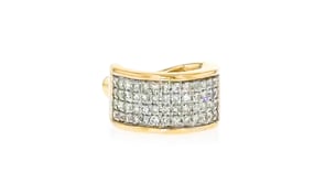 20 ct. t.w. Pave Diamond Multi-Row Single Ear Cuff in 14kt Yellow Gold