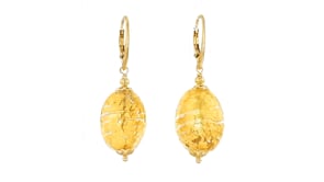 Italian Golden Murano Glass Drop Earrings in 18kt Gold Over Sterling