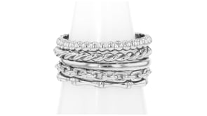 Sterling Silver Jewelry Set Five Stackable Rings