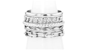 Sterling Silver Jewelry Set Five Stackable Rings
