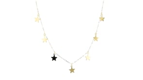 Italian 14kt Yellow Gold Multi-Star Charm Necklace