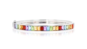 6.20 ct. t.w. Multi-Gemstone Bangle Bracelet in Sterling Silver
