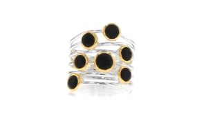 Onyx Highway Ring in Two-Tone Sterling Silver