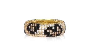 1.80 ct. t.w. Multicolored CZ Leopard-Print Ring in 18kt Gold Over Sterling
