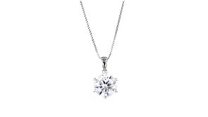 2.00 Carat Moissanite Solitaire Necklace in Sterling Silver