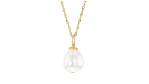 12-14mm Cultured Baroque Pearl Pendant Necklace in 18kt Gold Over Sterling