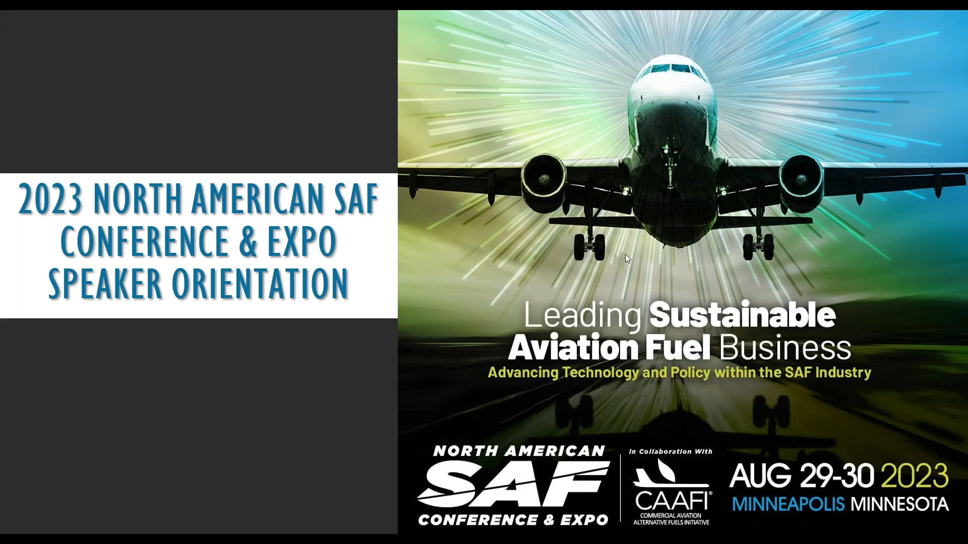 North American SAF Conference & Expo Speaker Orientation on Vimeo