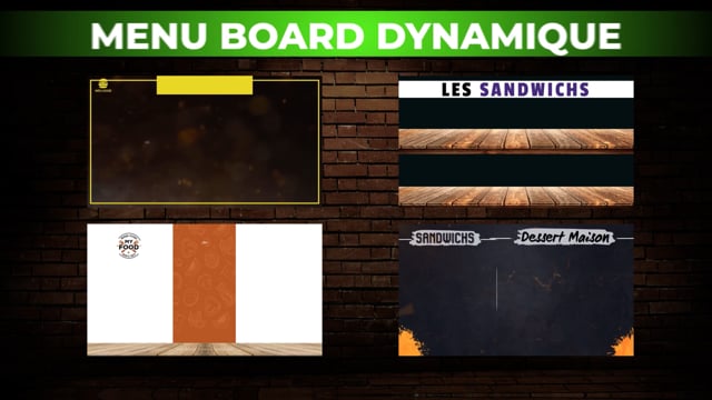 créer votre menu restaurant snack professionnel et vidéo menu tv