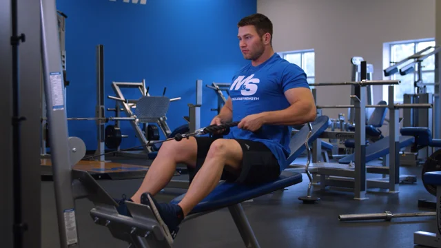 Straight-back seated cable row exercise instructions and video