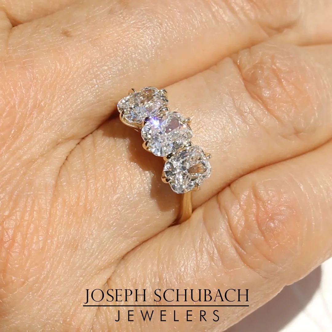Cushion Diamond Three Stone Ring Style 104634 – Joseph Schubach