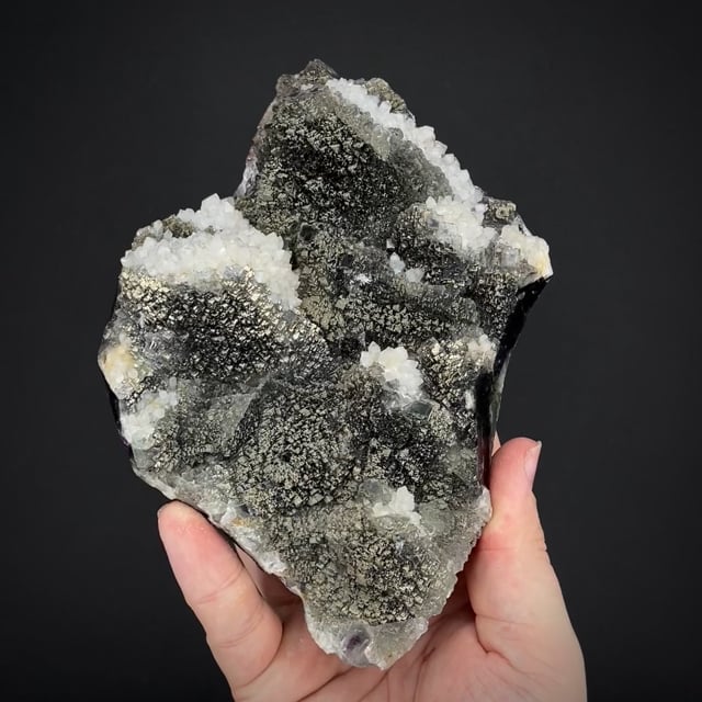 Fluorite with Pyrite, Quartz