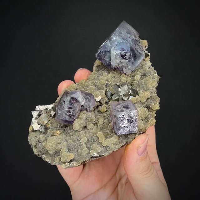 Fluorite with Arsenopyrite