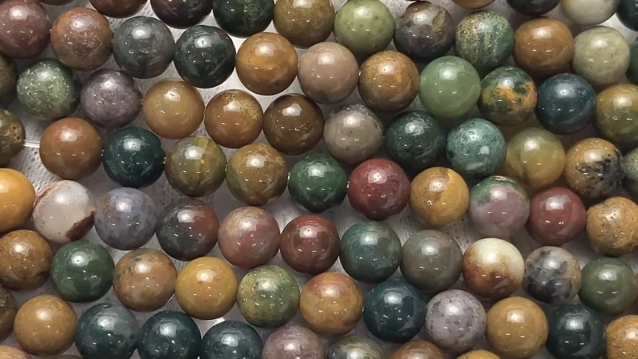 オーシャンジャスパー ラウンド6mm 1連｜天然石ビーズの卸問屋