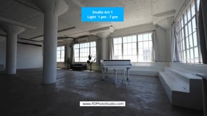 Video Gallery - A spacious photo studio for rent with a concrete wall and a piano in Los Angeles