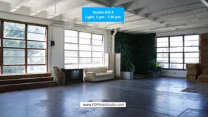 Video Gallery - Corner Stage with Jungle wall and a Vespa-style scooter for rent