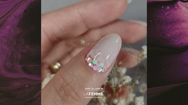 Glitter Nail Art Effetto Olografico - Rosa e Celeste - La Femme