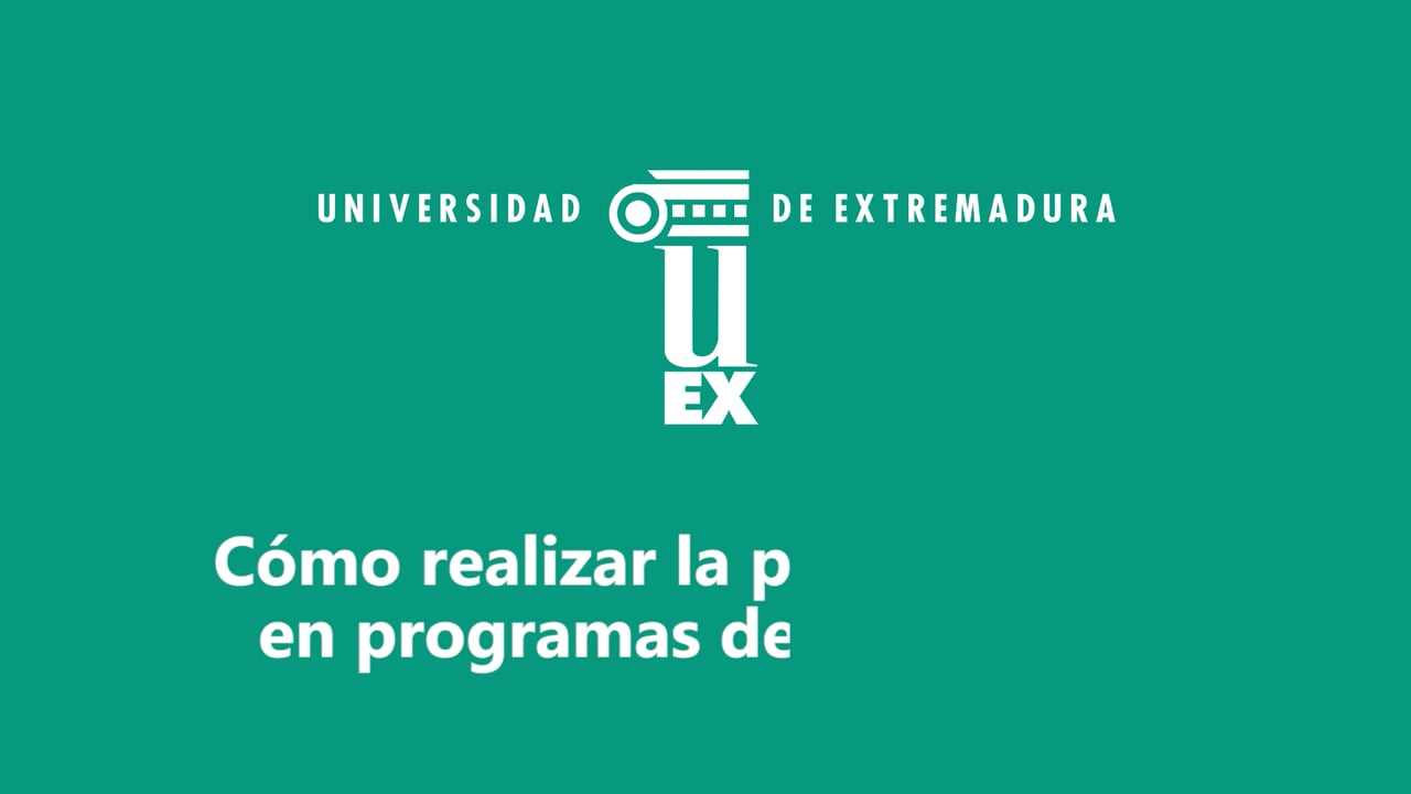 Preinscripción en programas de doctorado de la UEx