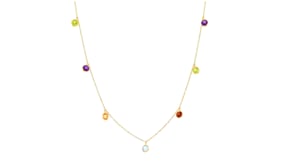2.70 ct. t.w. Multi-Gemstone Station Necklace in 14kt Yellow Gold