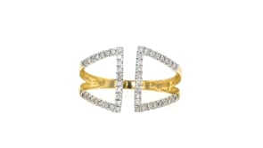 25 ct. t.w. Diamond Open-Space Geometric Ring in 14kt Yellow Gold