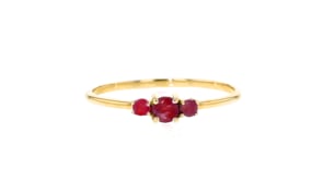 20 ct. t.w. Ruby Three-Stone Ring in 14kt Yellow Gold
