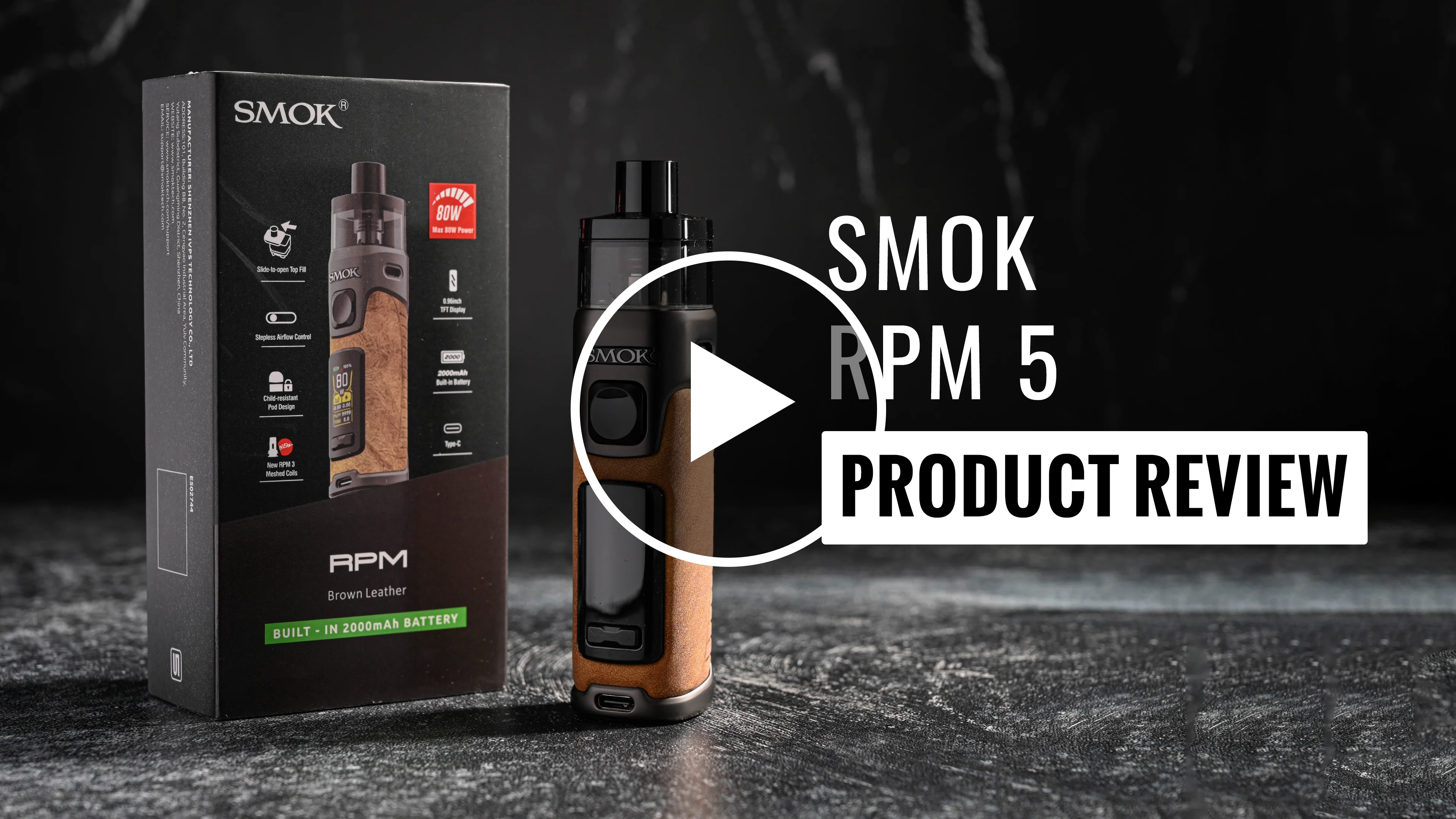 Medium The Brand RPM 5’6 Smok RPM 5 Pod Kit - Black Note