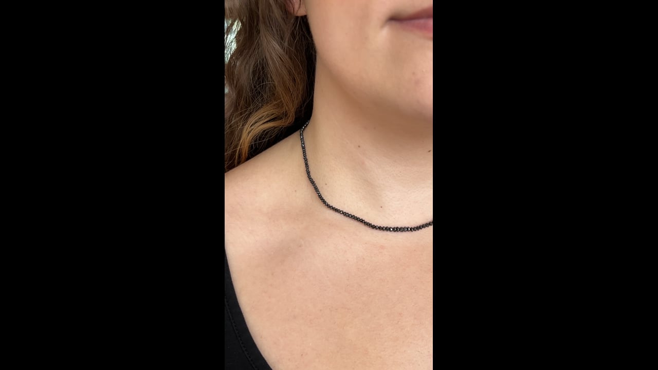 20.00 Black Diamond Necklace in 18K White Gold – Filigree Jewelers