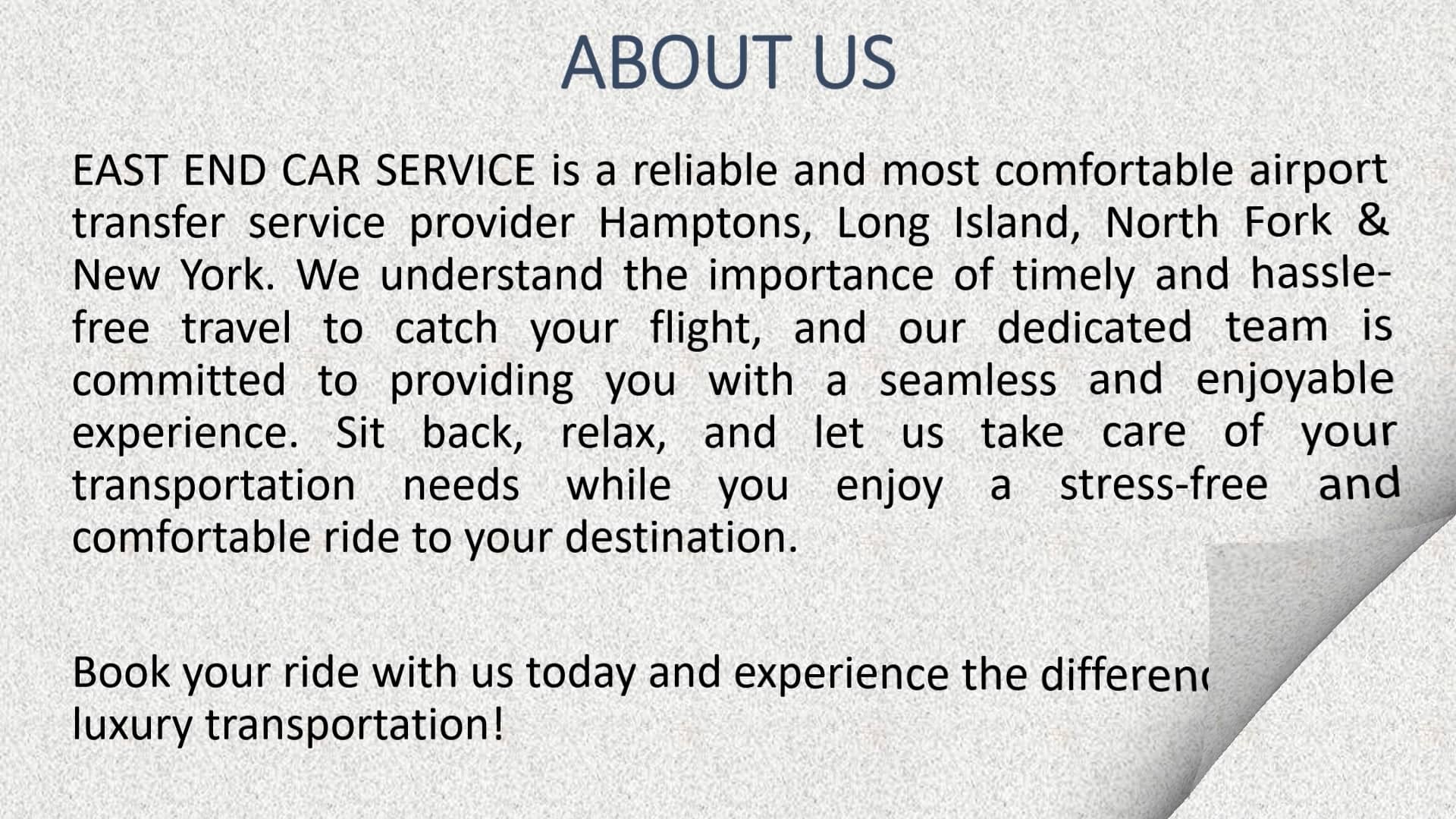 Car service to airport from Bridgehampton on Vimeo