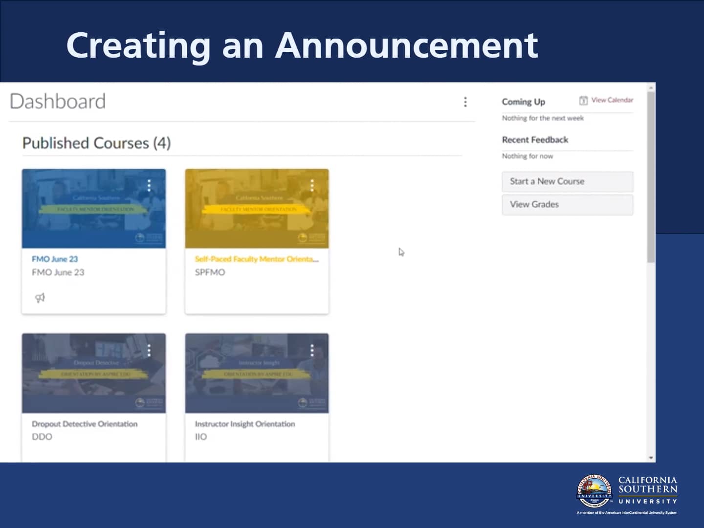 Creating an Announcement in Canvas on Vimeo