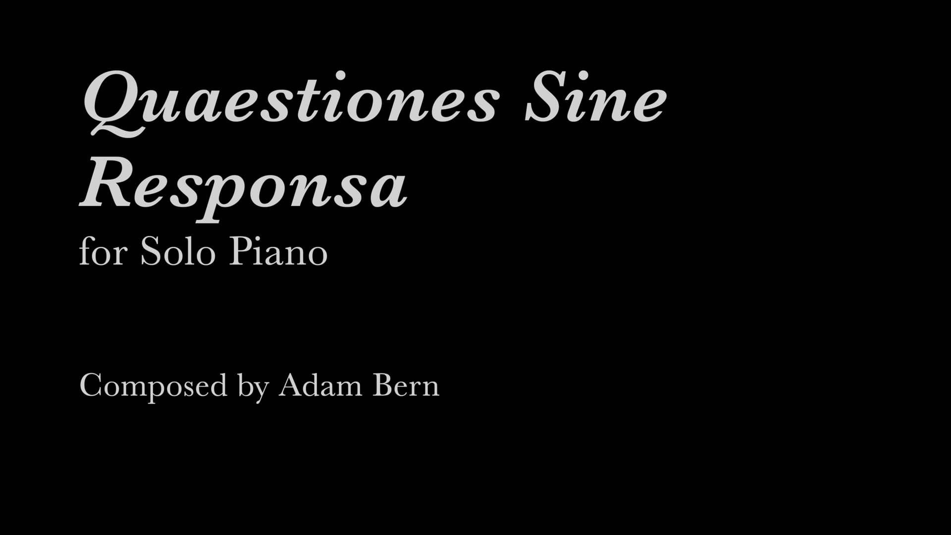 Quaestiones Sine Responsa