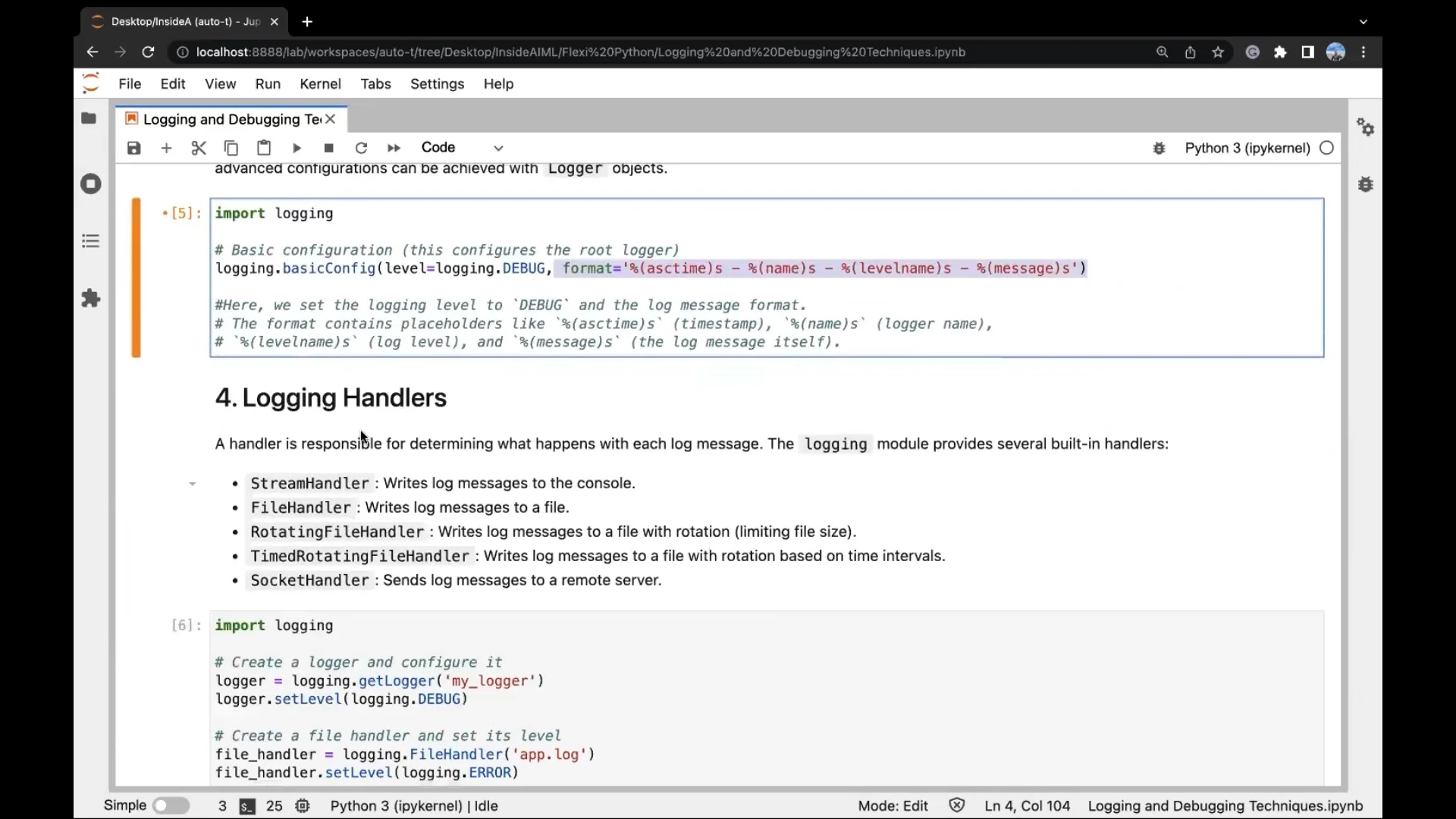 logging handlers on Vimeo