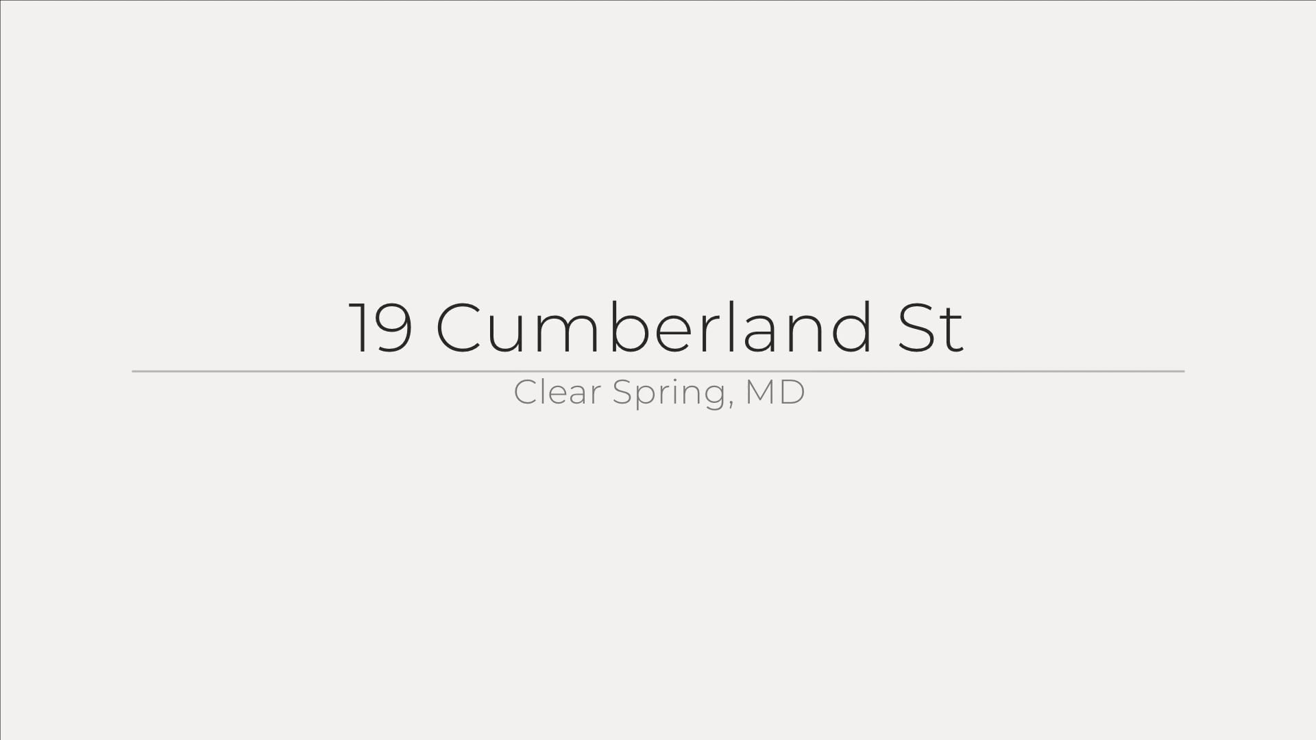 19 Cumberland St, Clear Spring, MD on Vimeo