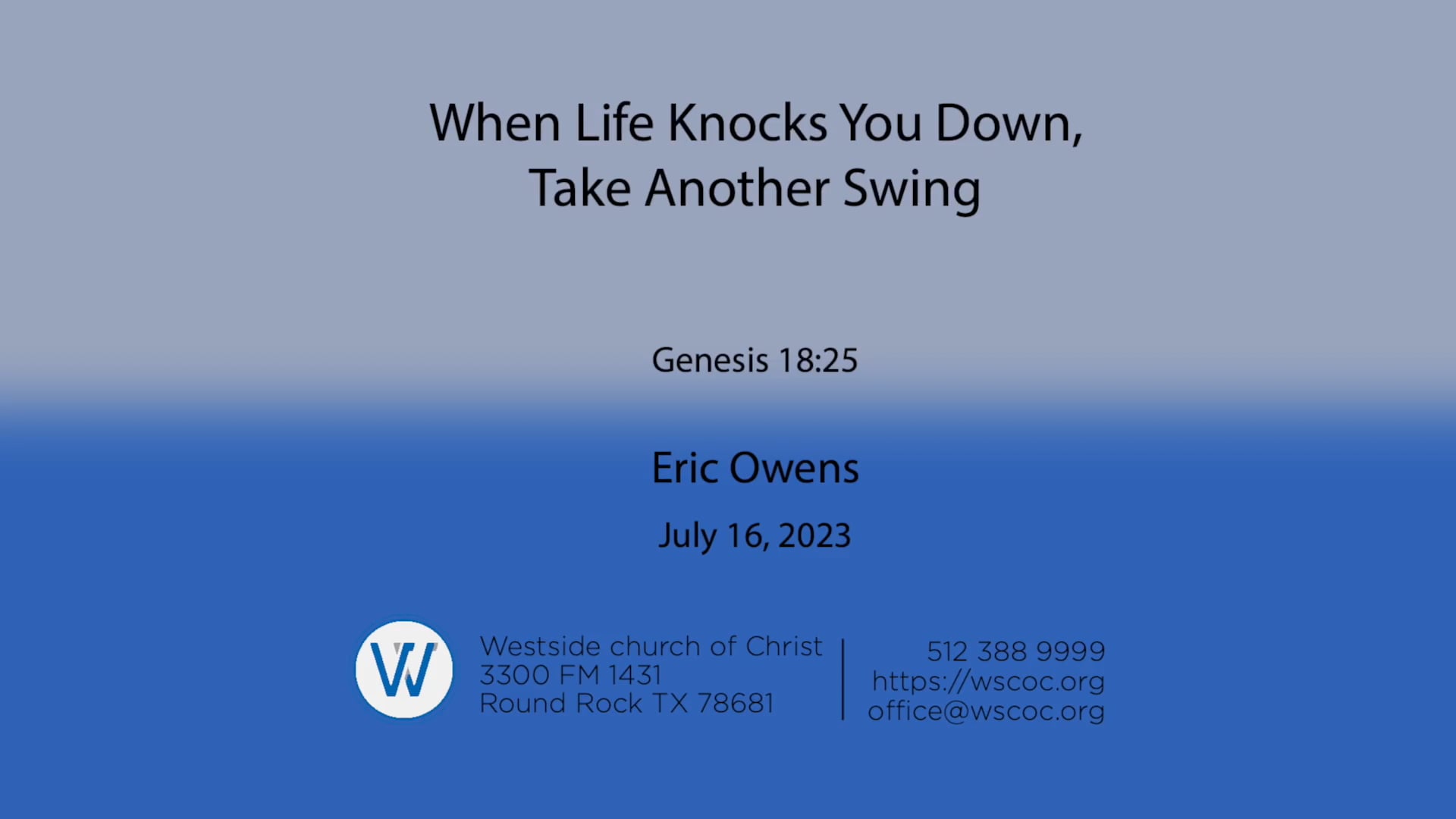 When Life Knocks You Down, Take Another Swing on Vimeo